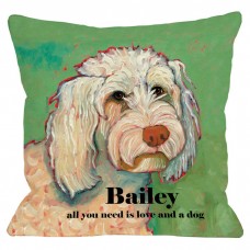 One Bella Casa Personalized Love Poodle Throw Pillow HMW2340